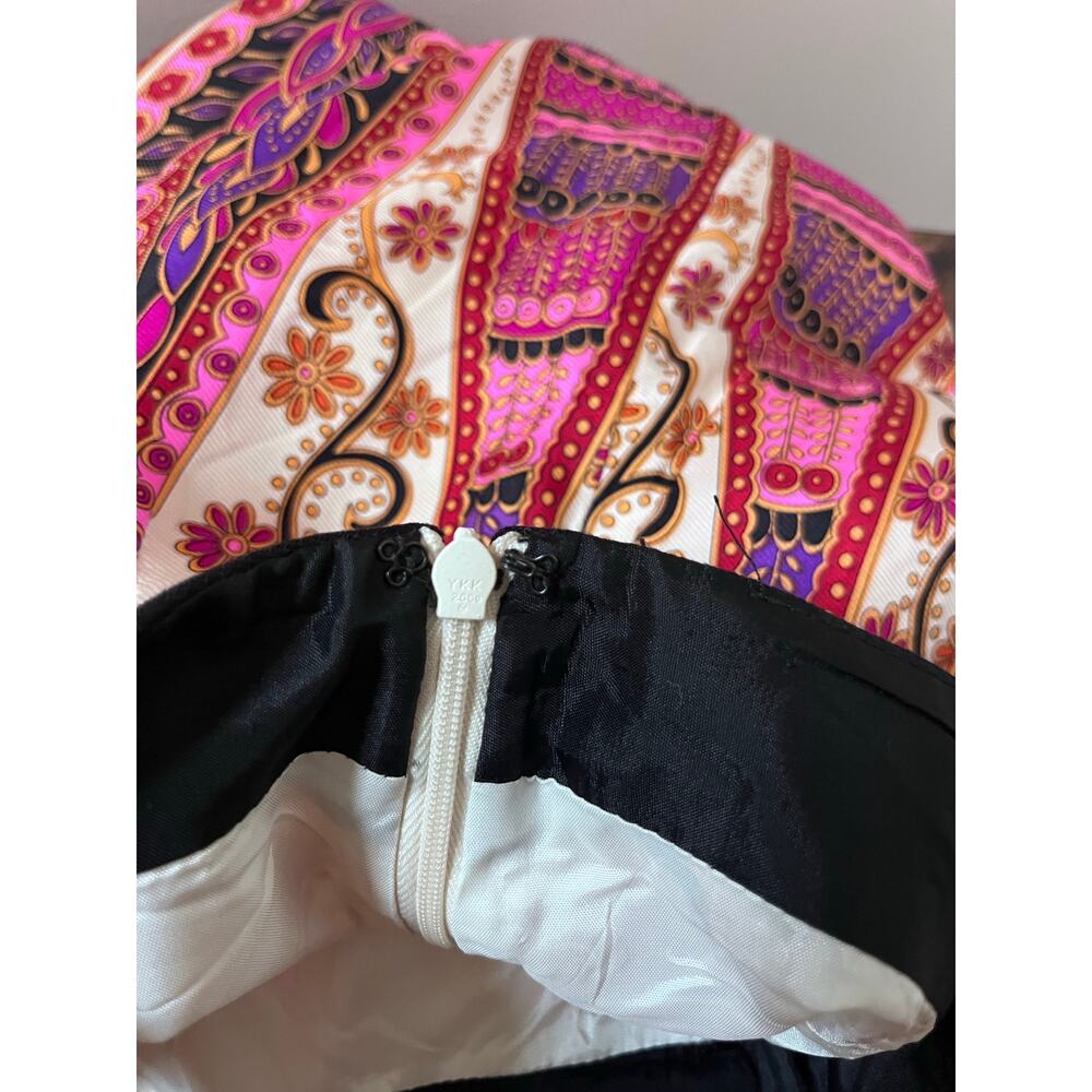 Milly Multi Color Print Silk Shell Fully Lined A … - image 6